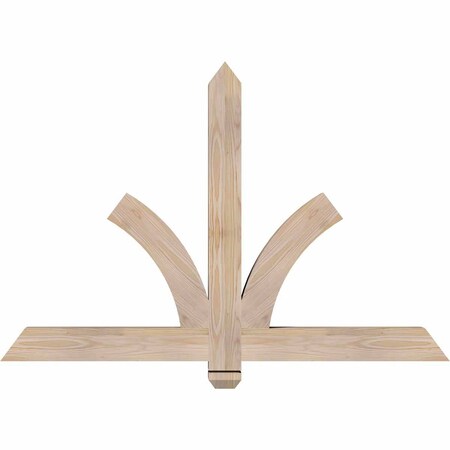 Ekena Millwork Redmond Smooth Timber Gable Bracket, Douglas Fir, 48"W x 32"H x 3 1/2"D x 3 1/2"F, 16/12 Pitch GBW048X32X0404RED00SDF